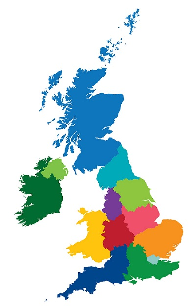 Regional UK map